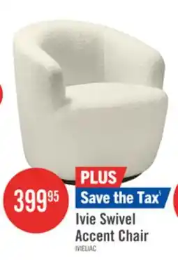 The Brick Ivie 28.7 Chenille Boucle Fabric Curved Swivel Accent Chair - White offer