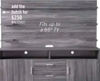 The Brick Malibu 72 Modern TV Stand with Storage and Cable Management for TVs up to 80- Distressed Grey offer