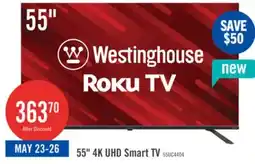 The Brick Westinghouse 55 4K UHD Roku Smart TV offer