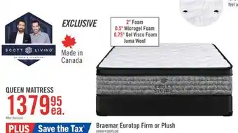 The Brick Scott Living Braemar Eurotop Firm Queen Mattress offer