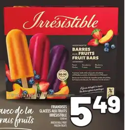 Metro FRIANDISES GLACÉES AUX FRUITS IRRÉSISTIBLE | IRRÉSISTIBLE FRUIT FROZEN TREATS offer