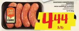 IGA C'EST PRÊT! À CUIRE FRESH EUROPEAN SAUSAGES offer