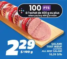 IGA LESTERS ALL BEEF SALAMI offer