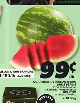 IGA SEEDLESS WATERMELON QUARTERS offer
