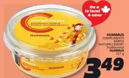 IGA COMPLIMENTS HUMMUS offer