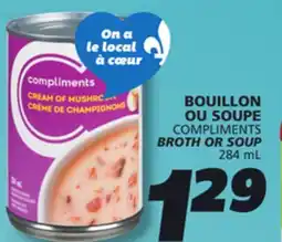 IGA COMPLIMENTS BROTH OR SOUP offer