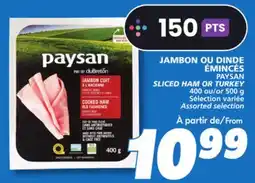 IGA PAYSAN SLICED HAM OR TURKEY offer