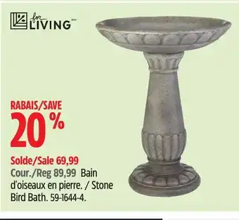 Canadian Tire For Living Stone Bird Bath offer