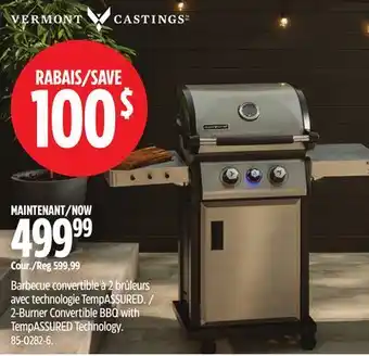 Canadian Tire 2-Burner Convertible BBQ with TempASSURED Technology offer