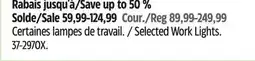 Canadian Tire Motomaster Selected Work Lights offer