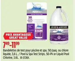 Canadian Tire Pool & Spa Test Strips, 50-Pk or Liquid Pool Chlorine` offer