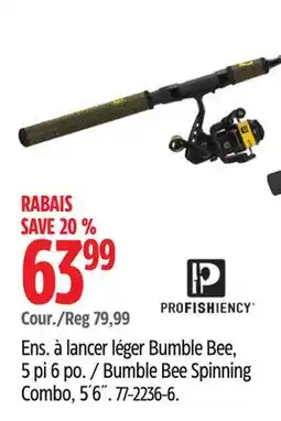 Canadian Tire Profishiency Bumble Bee Spinning Combo offer