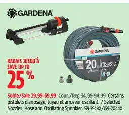 Canadian Tire Selected Nozzles, Hose and Oscillating Sprinkler offer
