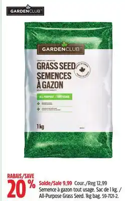 Canadian Tire Garden Club All-Purpose Grass Seed offer