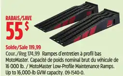Canadian Tire MotoMaster Low-Profile Maintenance Ramps offer