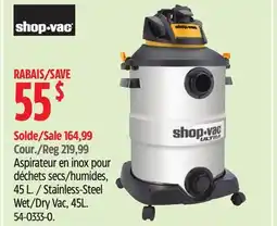 Canadian Tire Shop-vac Stainless-Steel Wet/Dry Vac, 45L offer