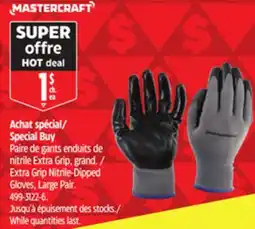 Canadian Tire Mastercraft Extra Grip Nitrile-Dipped Gloves, Large Pair offer