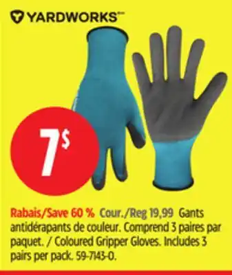 Canadian Tire YARDWORKS Coloured Gripper Gloves offer