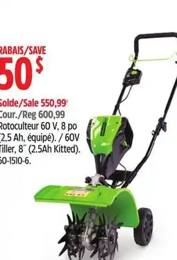 Canadian Tire 60V Tiller, 8˝ (2.5Ah Kitted) offer