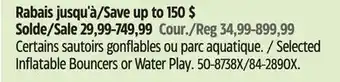 Canadian Tire Selected Inflatable Bouncers or Water Play offer