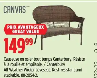 Canadian Tire Canvas Canterbury All-Weather Wicker Loveseat offer
