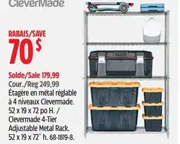 Canadian Tire Clevermade 4-Tier Adjustable Metal Rack offer