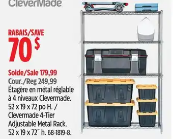 Canadian Tire Clevermade 4-Tier Adjustable Metal Rack offer