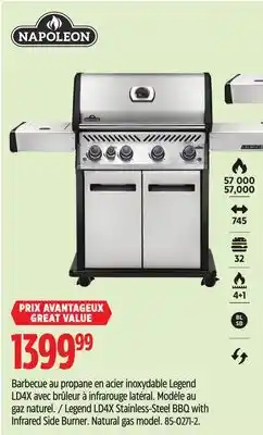 Canadian Tire NAPOLEON Legend LD4X Stainless-Steel BBQ with Infrared Side Burner offer