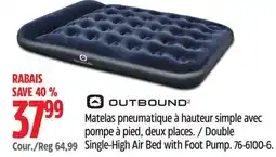 Canadian Tire Outbound Double Single-High Air Bed with Foot Pump offer
