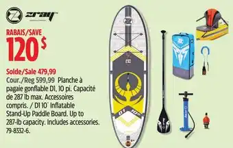 Canadian Tire Zray D1 10´ Inflatable Stand-Up Paddle Board offer