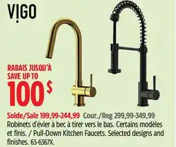 Canadian Tire Vigo Pull-Down Kitchen Faucets. Selected designs and finishes offer