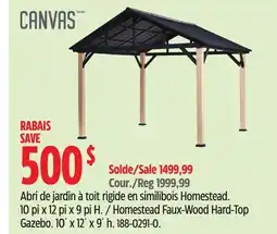 Canadian Tire Canvas Homestead Faux-Wood Hard-Top Gazebo offer