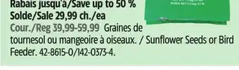 Canadian Tire Sunflower Seeds or Bird Feeder offer