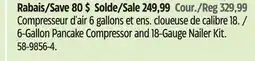 Canadian Tire 6-Gallon Pancake Compressor and 18-Gauge Nailer Kit offer
