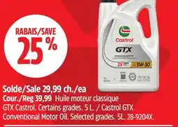 Canadian Tire Castrol GTX Conventional Motor Oil offer