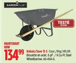 Canadian Tire GARDEN CLUB 6 Cu-Ft Steel Wheelbarrow offer