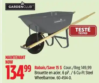 Canadian Tire GARDEN CLUB 6 Cu-Ft Steel Wheelbarrow offer