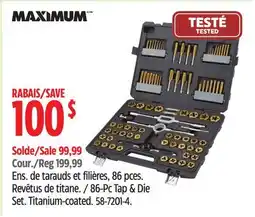 Canadian Tire Maximum 86-Pc Tap & Die Set offer