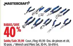 Canadian Tire Mastercraft Wrench and Pliers Set, 10-Pc offer