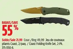 Canadian Tire Coast Folding Knife Set, 2-Pk offer