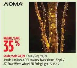 Canadian Tire Noma 82´ Solar Warm White LED String Light offer
