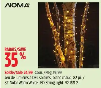 Canadian Tire Noma 82´ Solar Warm White LED String Light offer