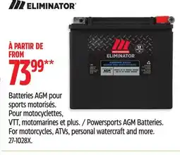 Canadian Tire Eliminator Powersports AGM Batteries offer