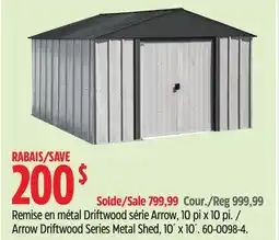 Canadian Tire Arrow Driftwood Series Metal Shed offer