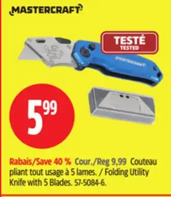 Canadian Tire MASTERCRAFT Folding Utility Knife with 5 Blades offer