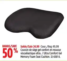Canadian Tire Ultra Comfort Gel Memory Foam Seat Cushion offer