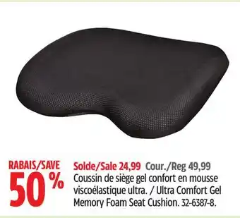 Canadian Tire Ultra Comfort Gel Memory Foam Seat Cushion offer