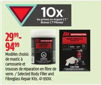 Canadian Tire MotoMaster Selected Body Filler and Fibreglass Repair Kits offer