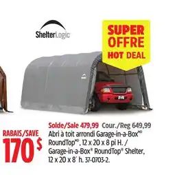 Canadian Tire ShelterLogic Garage-in-a-Box RoundTop Shelter, 12 x 20 x 8´h offer