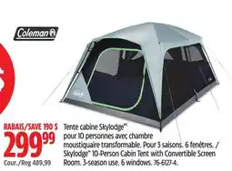 Canadian Tire Coleman Skylodge 10-Person Cabin Tent with Convertible Screen Room offer